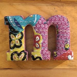 Anthropologie Fabric Letter "M"